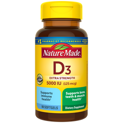 Vitamin D3 Extra Strength 5000 IU (125 mcg) Softgels